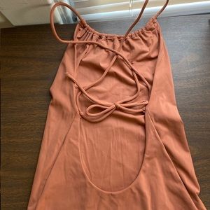 COS | Low Cross Back One Piece Swimsuit in Rust